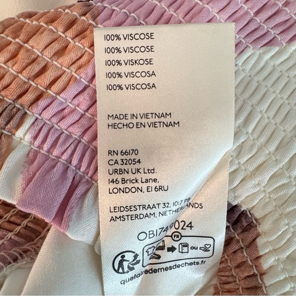 Anthro Maeve Pia Binazzi Smocked Floral Fish Wide-Leg Pants S - Picture 8 of 16